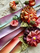 Load image into Gallery viewer, French Ombre Wired Ribbon in Five Pansy Colors