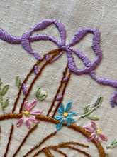 Load image into Gallery viewer, Vintage Hand Embroidered Flower Basket