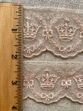 Load image into Gallery viewer, Embroidered Crowns &amp; Bows Antique Lace