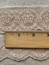Load image into Gallery viewer, Embroidered Crowns &amp; Bows Antique Lace