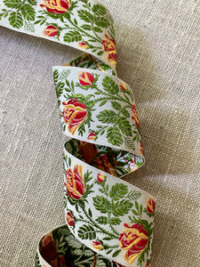 Vintage Roses & Buds Ribbon by the Ten Yard Roll