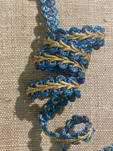 Load image into Gallery viewer, Blue and Gold Metal Passementerie - French
