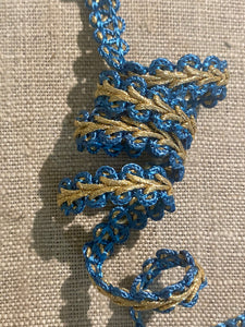Blue and Gold Metal Passementerie - French