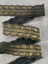 Load image into Gallery viewer, Antique Gold and Black Cotton Trim