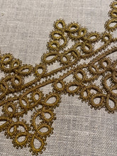 Load image into Gallery viewer, Antique Hand Sewn Gold Metal Cord French Passementerie
