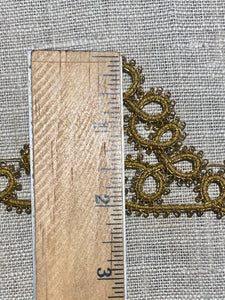 Antique Hand Sewn Gold Metal Cord French Passementerie