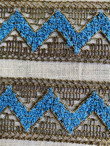 Antique Gold Metal and Bouclé Embroidered Trim