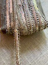 Load image into Gallery viewer, Antique French Silver Metal Sequin and Cord Trim