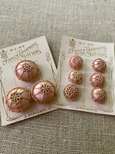 Antique Silk Passementerie Buttons with Needle Lace Cord Detail