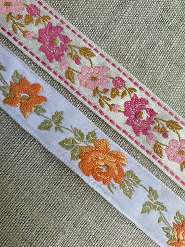 Mid Century Vintage French Ribbons, Buds or Roses