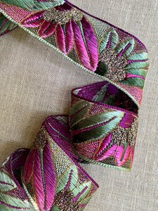 French Art Deco Ombre Vintage Ribbon Gold & Silver Metal