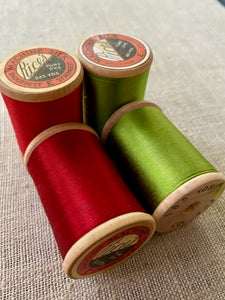 Vintage Red or Lime Green Silk Twist
