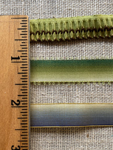 Three Different Antique Ombre and Pleated Ribbons