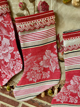 Load image into Gallery viewer, Antique French Ticking Christmas Stockings