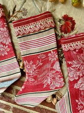 Load image into Gallery viewer, Antique French Ticking Christmas Stockings