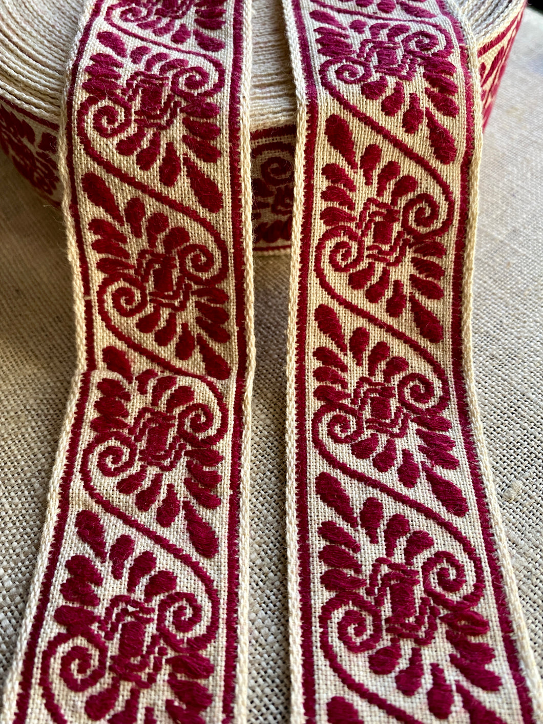  Turkey Red Woven Vintage Trim