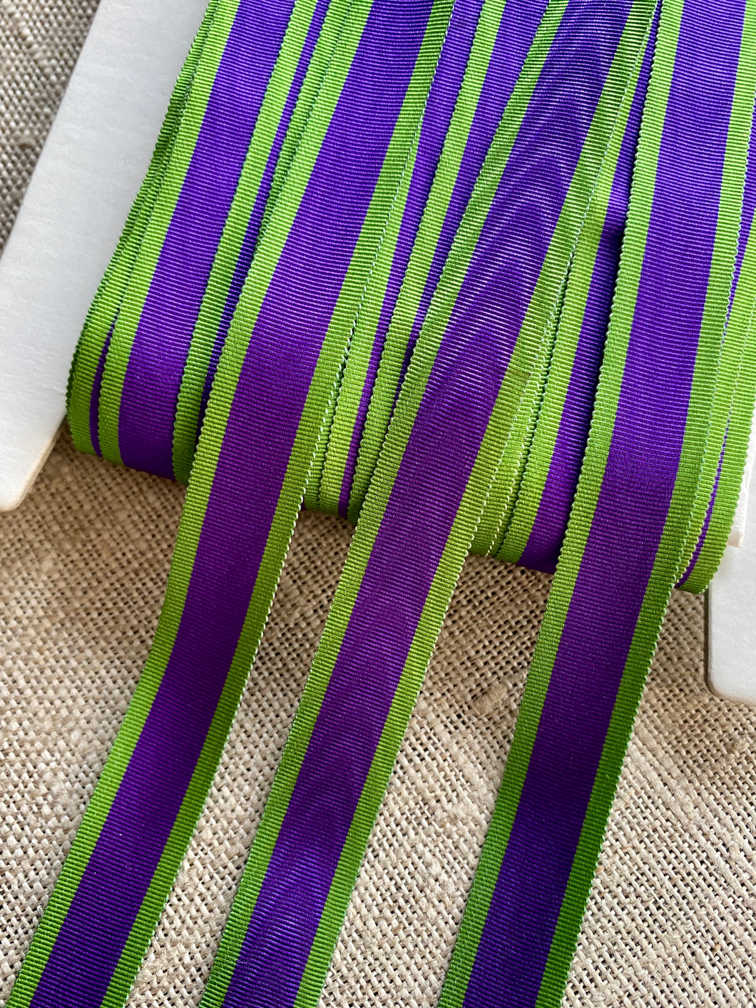 French Silk Moiré Antique Ribbon Suffragette Colors