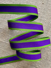 Load image into Gallery viewer, French Silk Moiré Antique Ribbon Suffragette Colors