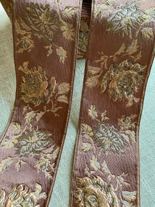 French Brocade Vintage Ribbon with Embossed Roses