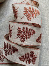 Load image into Gallery viewer, French Vintage Ribbon with Fern Motifs