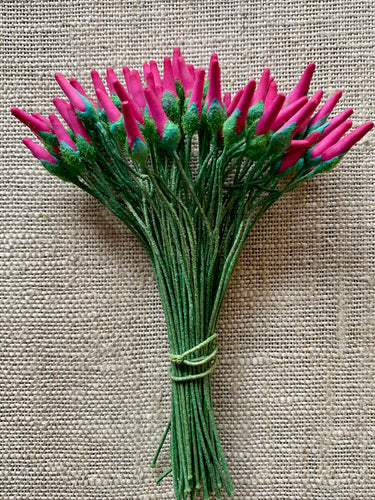 Vintage Stamen Millinery Buds Shocking Pink