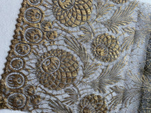 Load image into Gallery viewer, Antique French Gold Metal and Net Lace