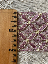 Load image into Gallery viewer, Antique French Lace Pink Metallic Trim