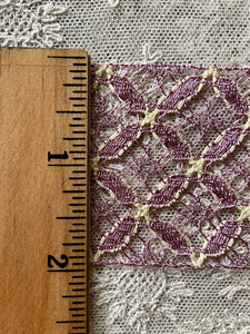 Antique French Lace Pink Metallic Trim