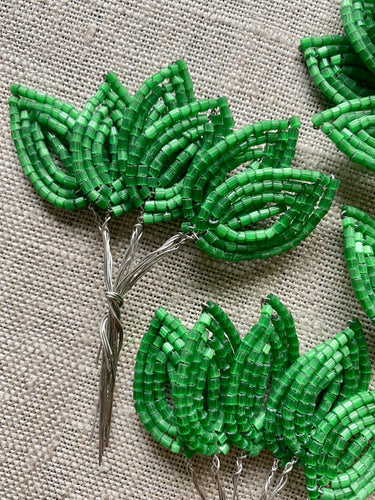 Vintage French Beaded Leaves