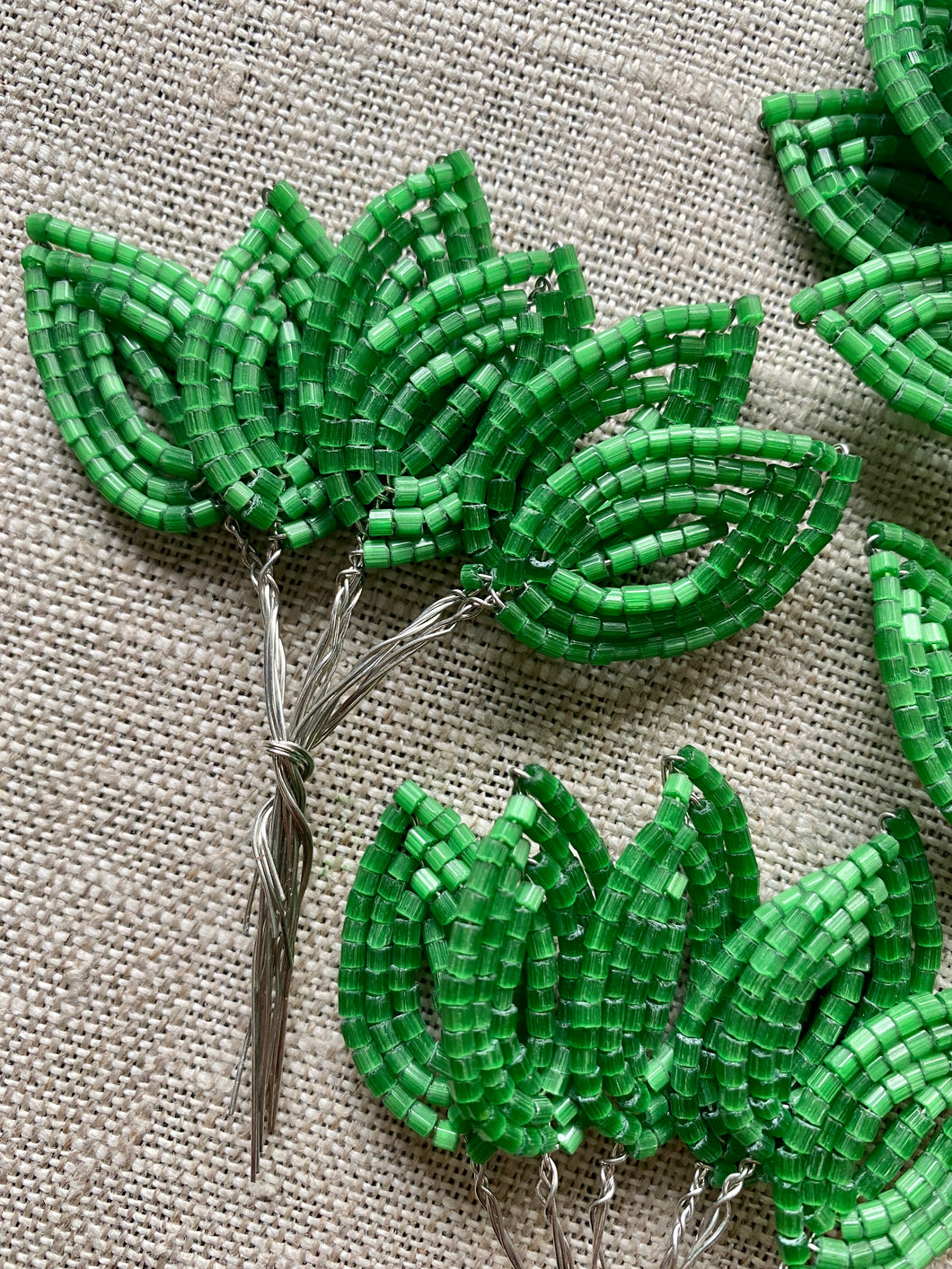 Vintage French Beaded Leaves