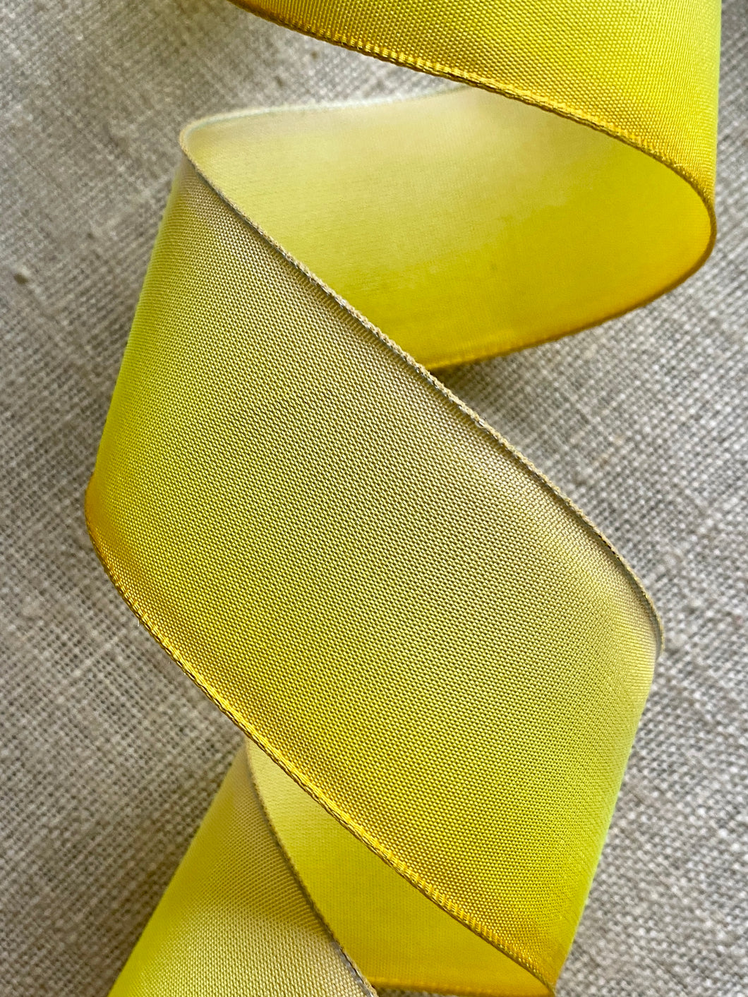 French Yellow Ombre Vintage Ribbons by the yard