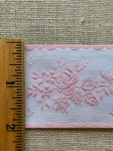 Load image into Gallery viewer, French Pink Rose Bouquet Vintage Ribbon with Scallop Edge Detail