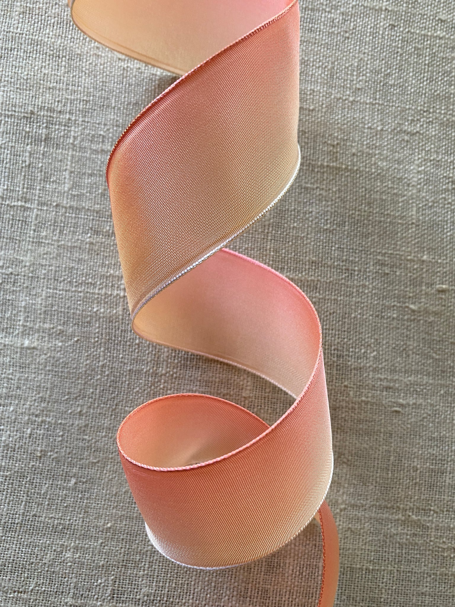 Silk Ribbon Trim in Apricot