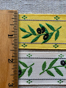 French Vintage Ribbon with Olive Branch Motif