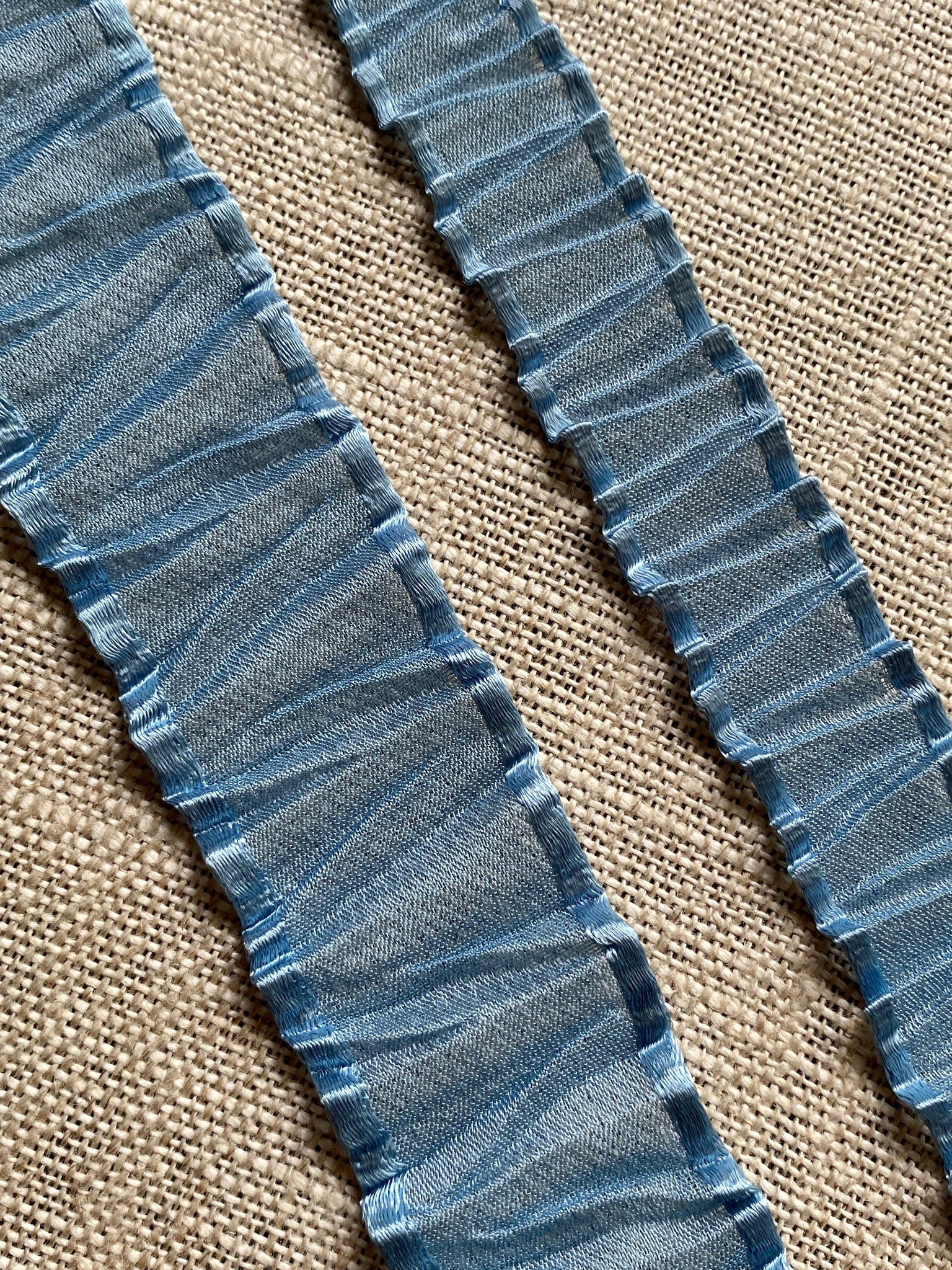 Organdy Ribbion Mokuba Pleated Organdy Ribbon with Satin Edges – Vintage Passementerie