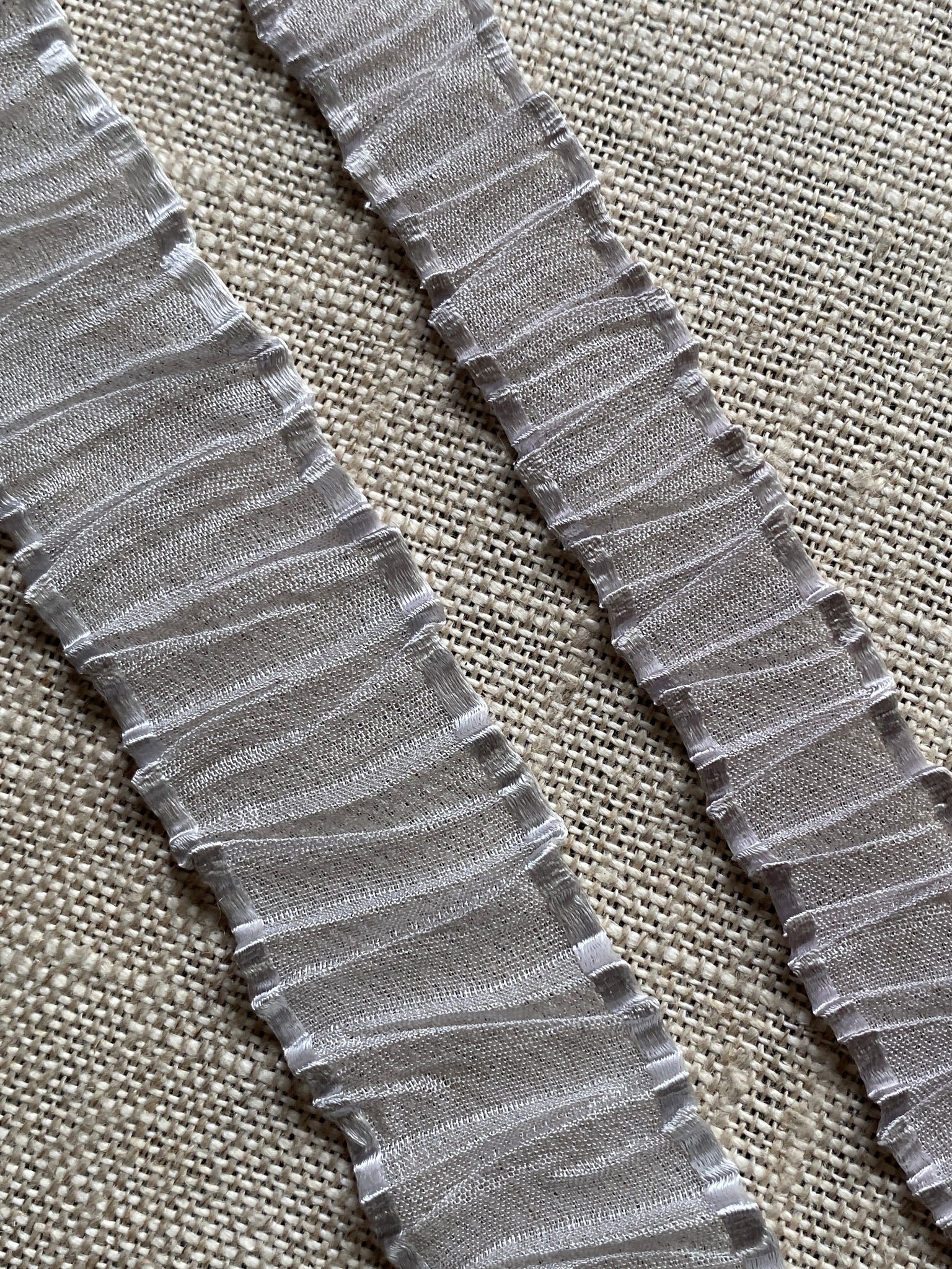 Organdy Ribbion Mokuba Pleated Organdy Ribbon with Satin Edges – Vintage Passementerie