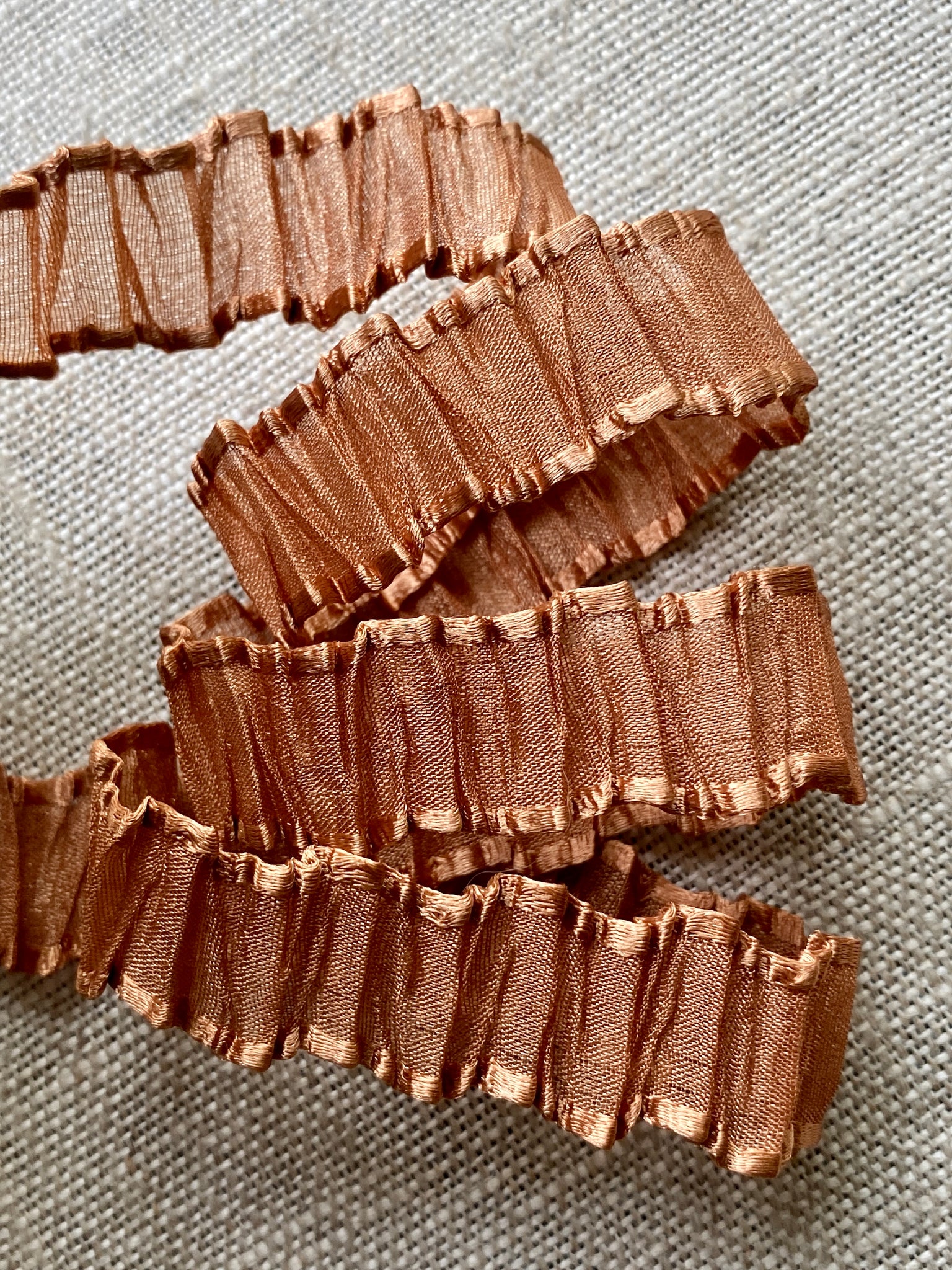 Organdy Ribbion Mokuba Pleated Organdy Ribbon with Satin Edges – Vintage Passementerie