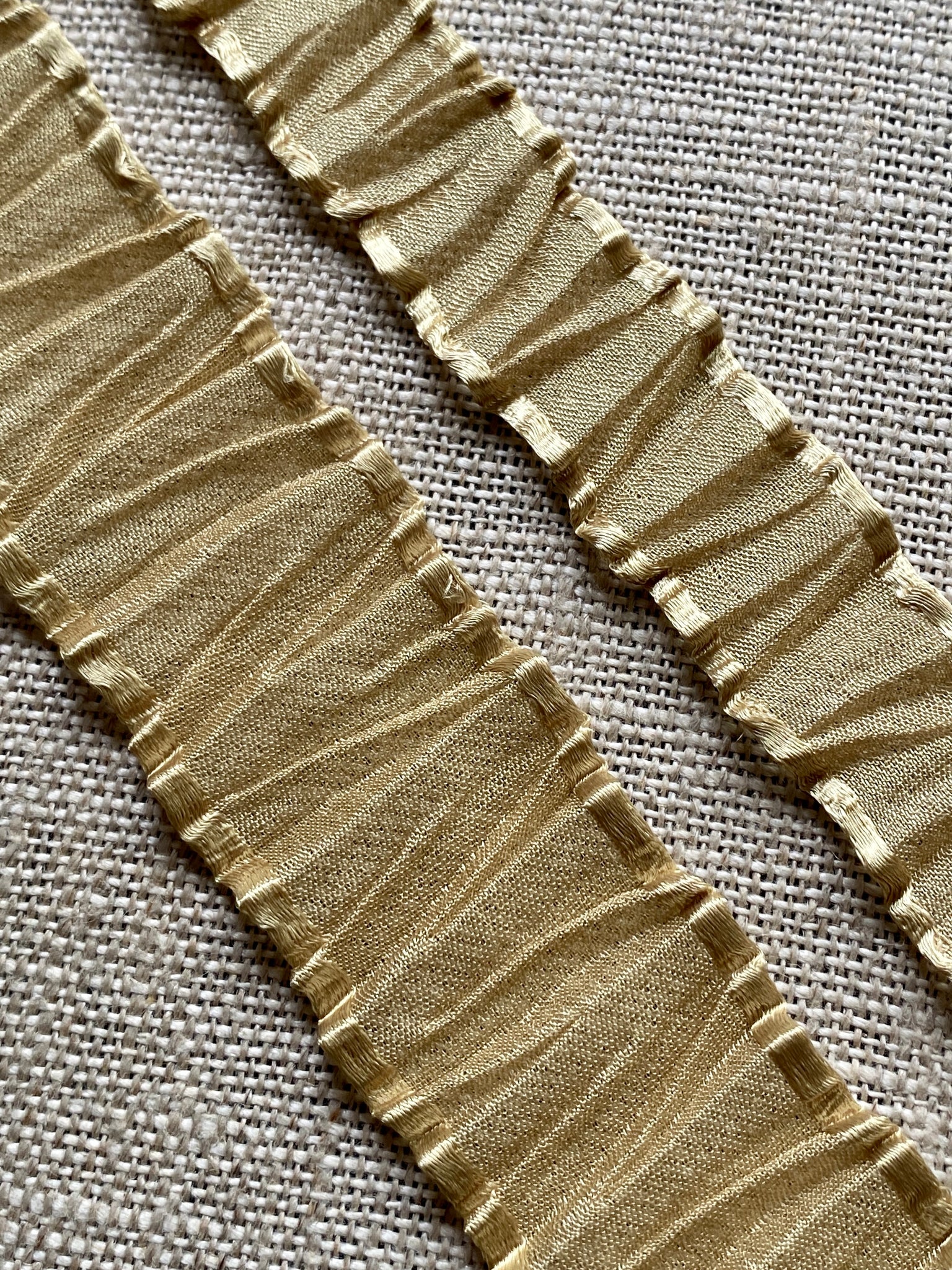 Organdy Ribbion Mokuba Pleated Organdy Ribbon with Satin Edges – Vintage Passementerie