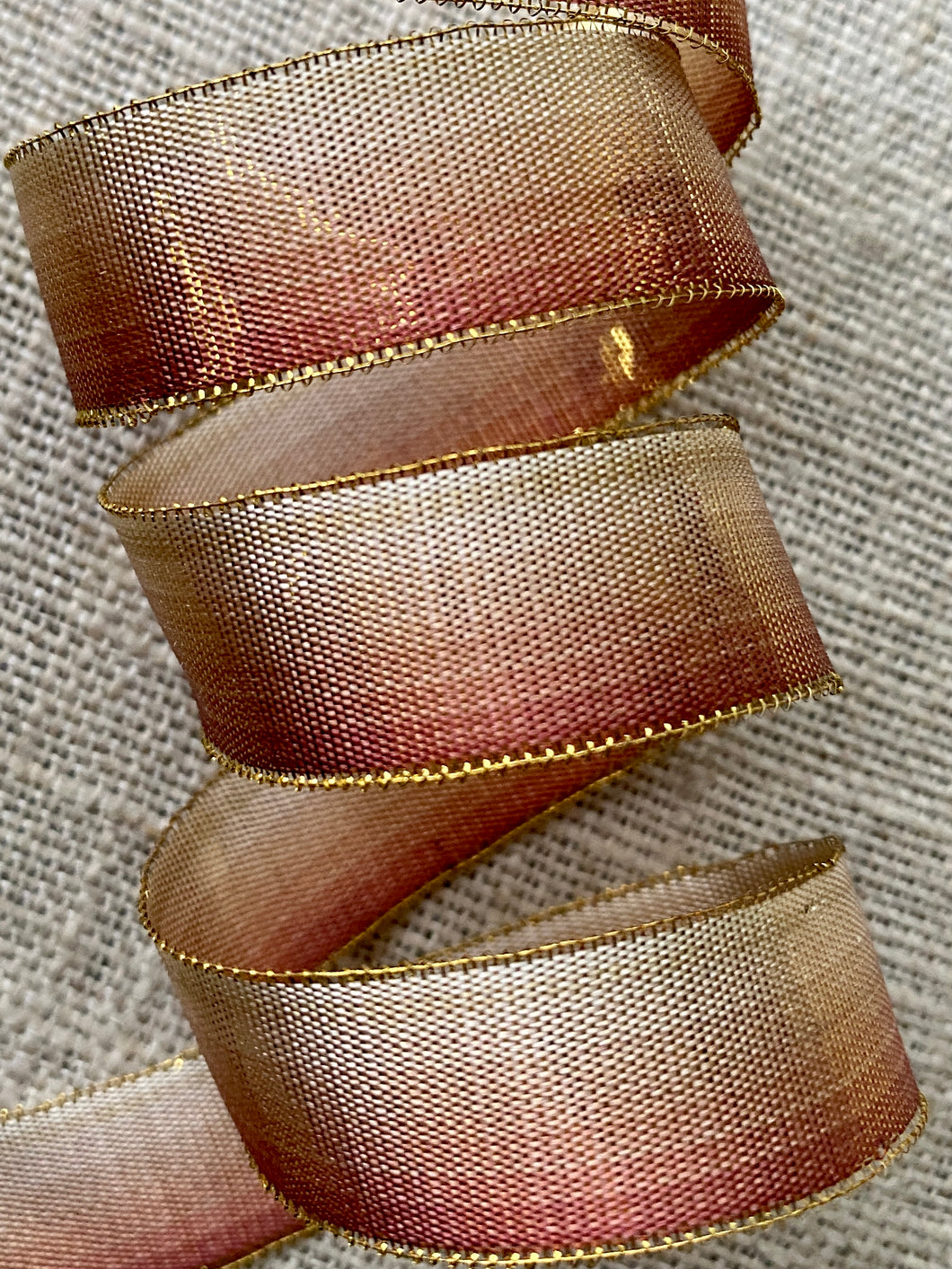 Antique French Ombre and Gold Metal Ribbon