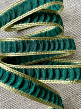 Load image into Gallery viewer, Vintage Plisse Ribbon Gold and Green