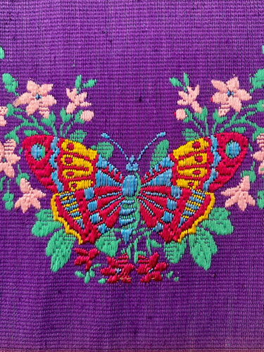 Vintage Embroidered Butterfly Slipper Vamps