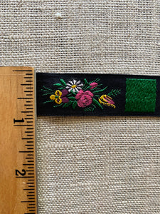 Vintage French Ribbon Pansy and Roses