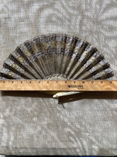 Load image into Gallery viewer, Antique French Fan Silver Metal Sequins