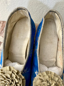 Antique Hand Made Silk Brocade Shoes
