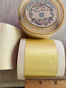 Vintage Ribbon by the Roll - Yellow Silk Satin Ribbon