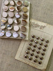 Vintage and Antique Sets of Silver Metal Buttons