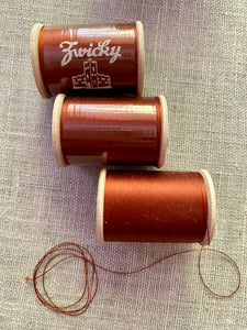 Vintage Zwicky Swiss Silk Sewing Thread Rust
