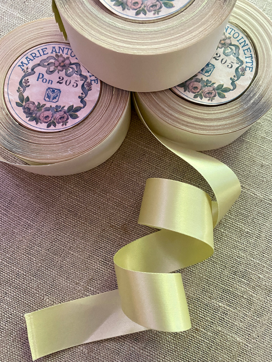 Vintage Double Faced Satin Ribbon Nile Green - By the Roll