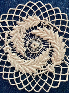 Antique Lace Medallions Feathers and Rings