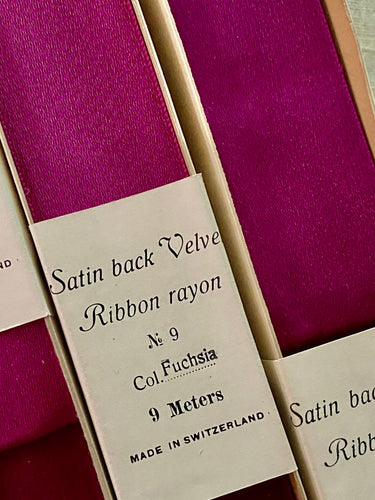 Antique Satin Back Velvet Ribbon Fuchsia